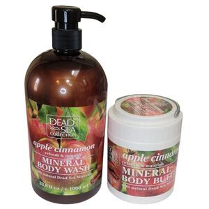 Dead Sea Collection Refresh & Nourish 33.8 Oz & 16.9 Oz New Bundle Set Apple Cin